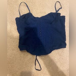 urban outfitters navy blue corset
